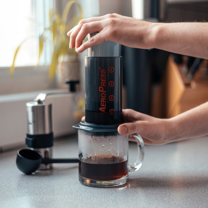 Aeropress over glass of coffee